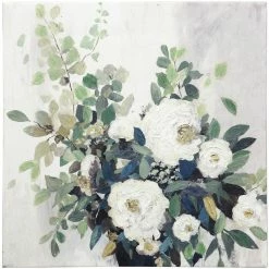 Outlet 💯 StyleCraft Home Collection StyleCraft Blossoming Hand Embellished Blossoming Bouquet Flower Of Stretched Canvas ❤️