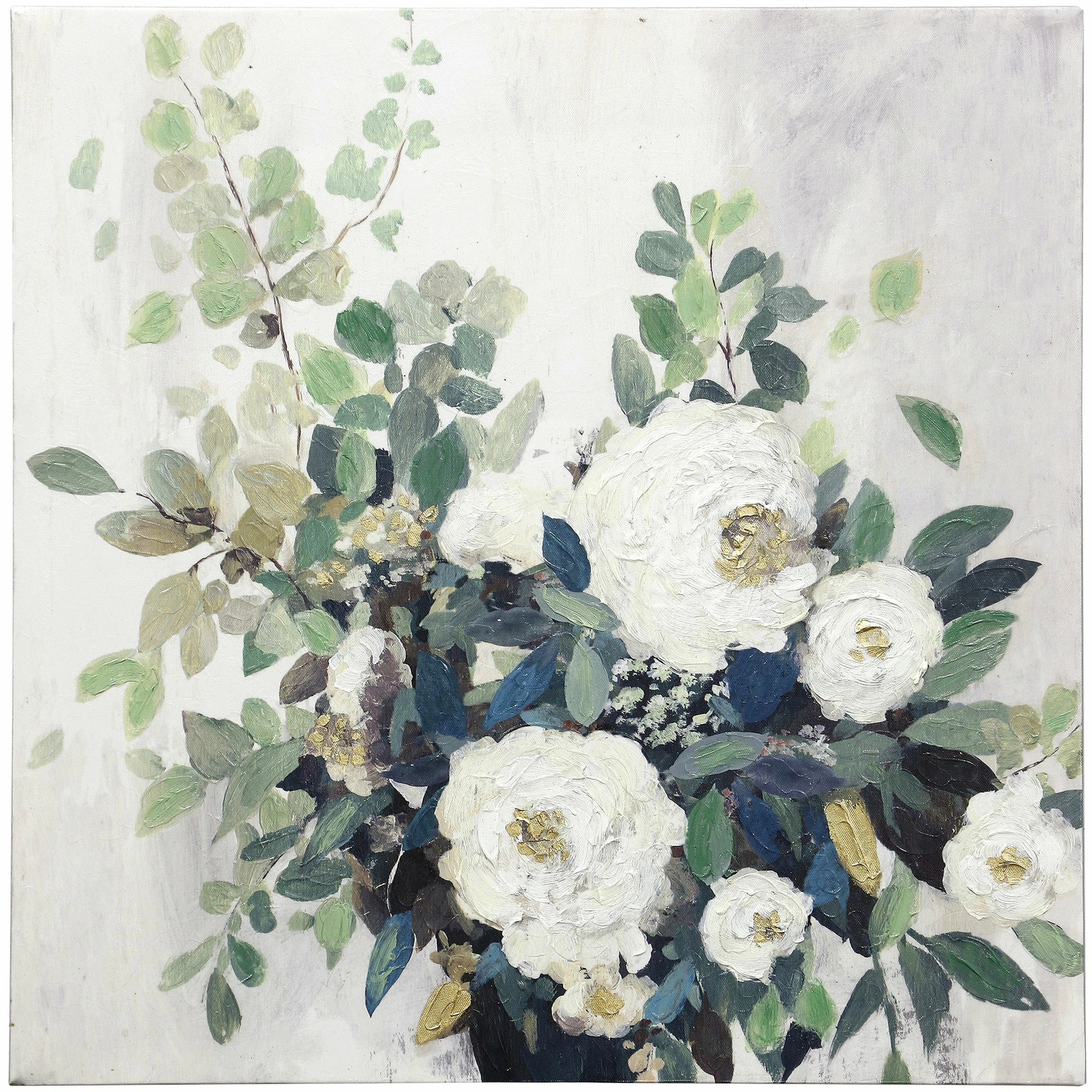 Outlet ๐ฏ StyleCraft Home Collection StyleCraft Blossoming Hand Embellished Blossoming Bouquet Flower Of Stretched Canvas โค๏ธ