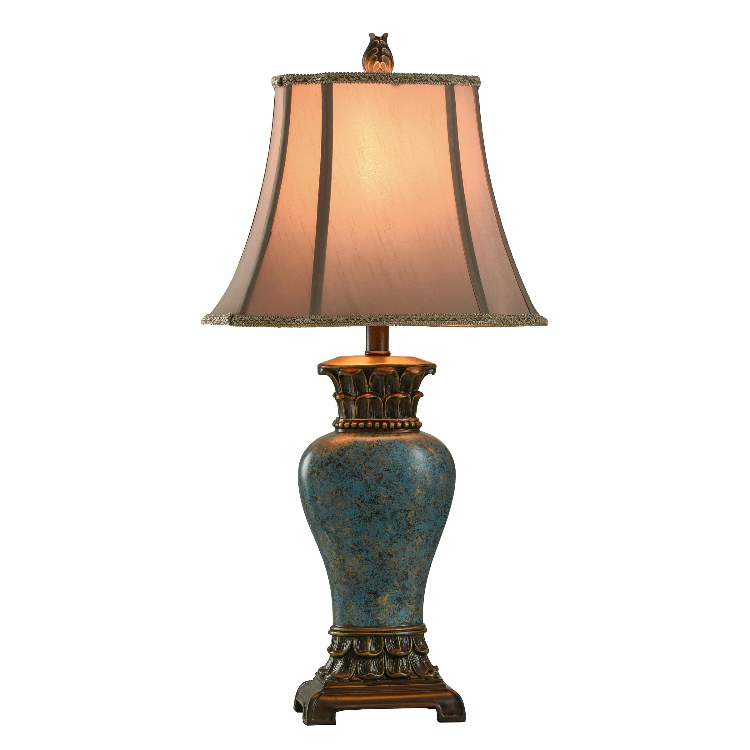 Brand new 🧨 StyleCraft Home Collection StyleCraft Blue And Gold Table Lamp - Taupe Fabric Shade ⭐ - Image 2