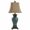 Brand new 🧨 StyleCraft Home Collection StyleCraft Blue And Gold Table Lamp - Taupe Fabric Shade ⭐