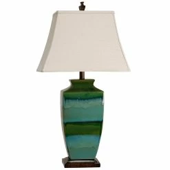 Best reviews of 👍 StyleCraft Home Collection StyleCraft Blue And Green Reactive Glaze Table Lamp 👍