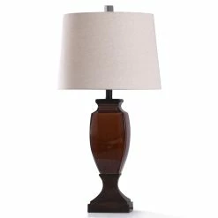 Buy 👍 StyleCraft Home Collection StyleCraft Brackley Dark Amber Colored High Gloss Glazed Ceramic With Dark Painted Bronze Metal Base Table Lamp 🥰