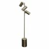 New 🔔 StyleCraft Home Collection StyleCraft Brass Steel Floor Lamp - Brushed Steel Metal Shade 🎁