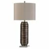 Promo 👍 StyleCraft Home Collection StyleCraft Bretta Hand Spun Bronze Metal And Clear Acrylic Table Lamp With Beige And Light Tan Shade 🤩