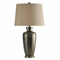 Cheapest 🛒 StyleCraft Home Collection StyleCraft Brewton Stainless Steel Table Lamp - Beige Hardback Fabric Shade 😍