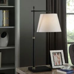 Promo 👏 StyleCraft Home Collection StyleCraft Brierley Dark Blue And Black Steel Task Desk Lamp With Gold Accents 🎁
