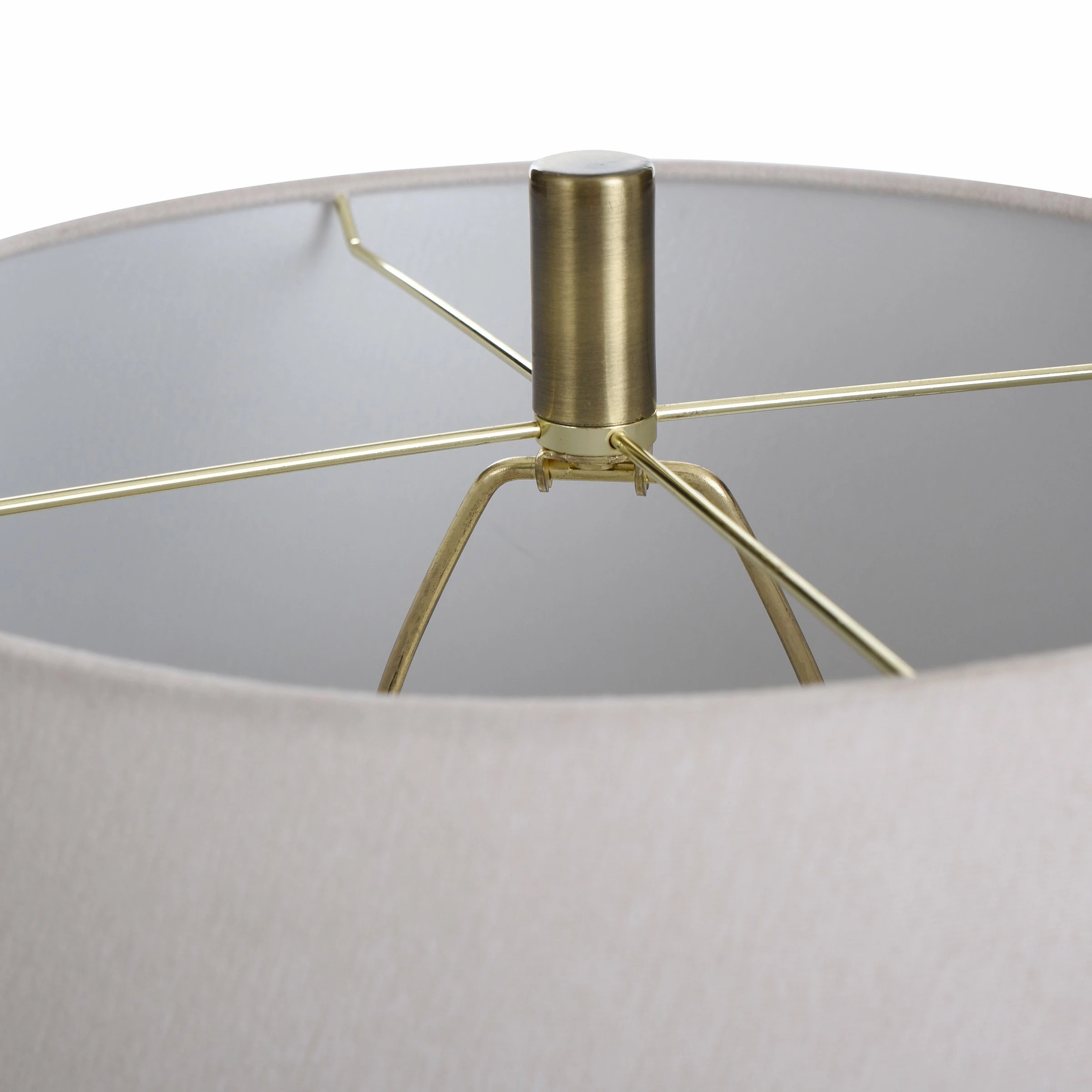 Budget 🤩 StyleCraft Home Collection StyleCraft Bromyard Gray Ceramic Column With Slotted Brass Top Table Lamp 😉 - Image 6