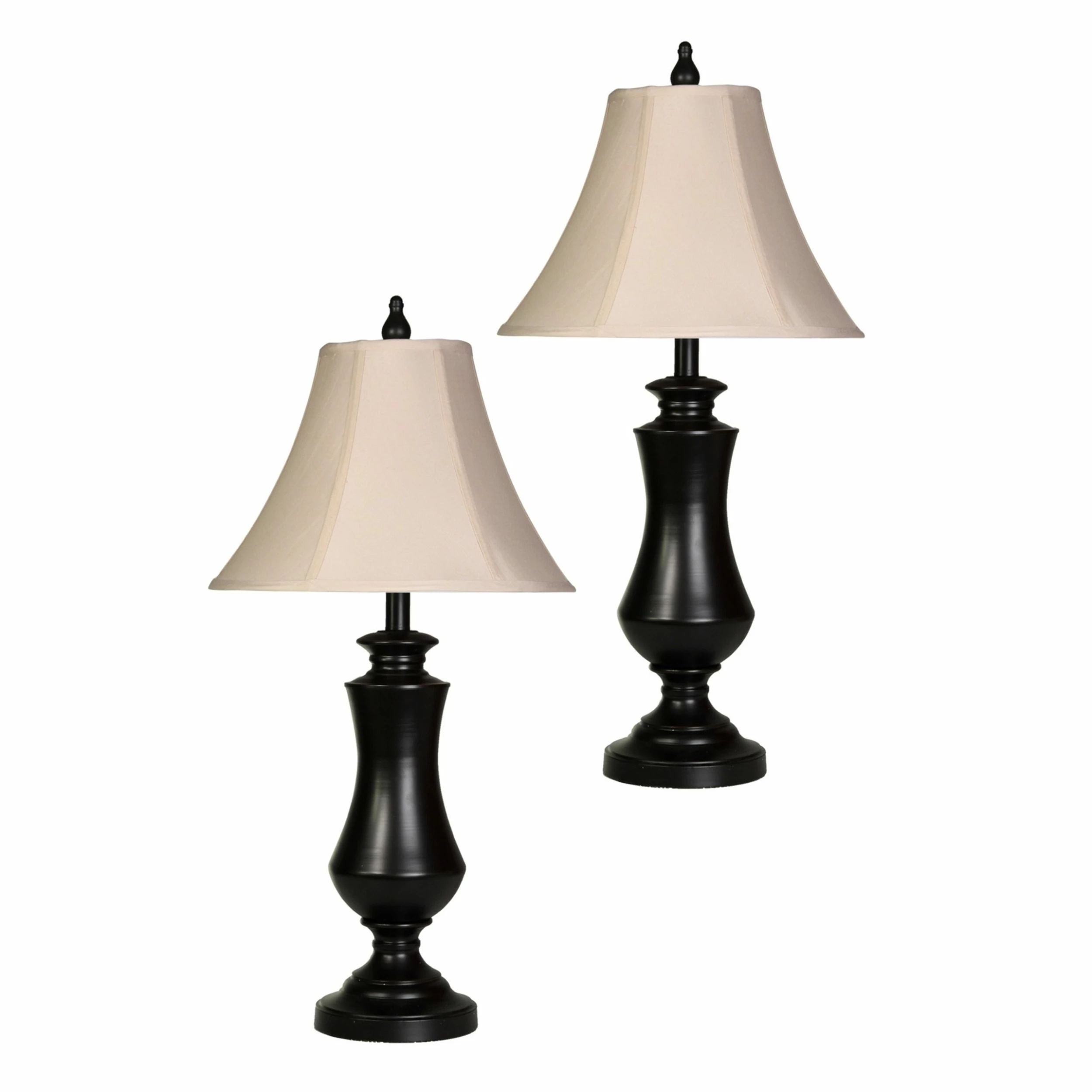 Brand new โญ StyleCraft Home Collection StyleCraft Bronze Wood Table Lamp - Taupe Fabric Shade (Set Of 2) ๐