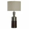 Best Pirce 🎁 StyleCraft Home Collection StyleCraft Brushed Steel With Bronze Table Lamp - Beige Hardback Fabric Shade 🎁