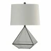 Outlet 🧨 StyleCraft Home Collection StyleCraft Burke Bronze Table Lamp - White Hardback Fabric Shade ⭐