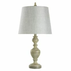 Promo 🔔 StyleCraft Home Collection StyleCraft Carol Distressed Gray Cream Table Lamp - Gray And Cream Shade 🔔