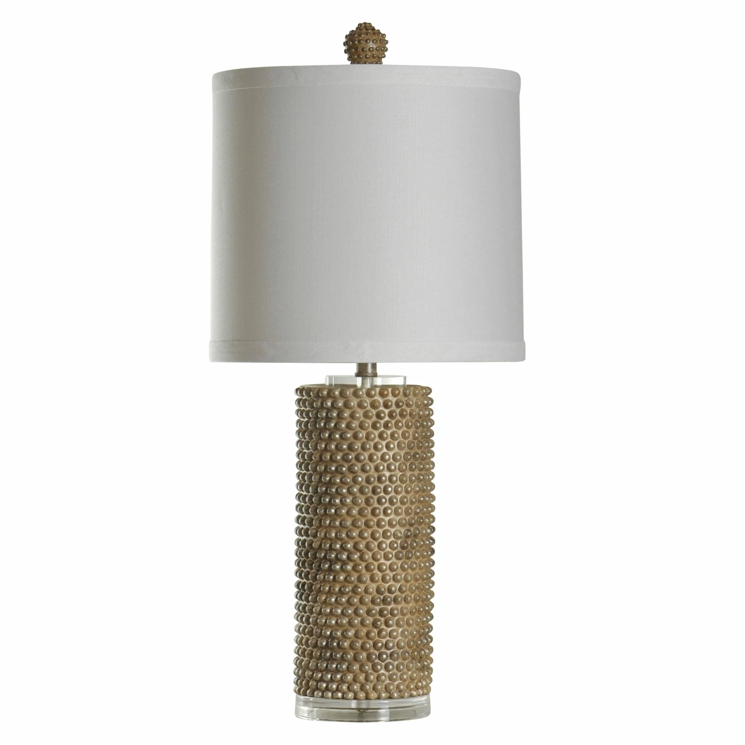 Discount ๐ StyleCraft Home Collection StyleCraft Ceramic Georgian Silver Table Lamp - White Hardback Fabric Shade ๐