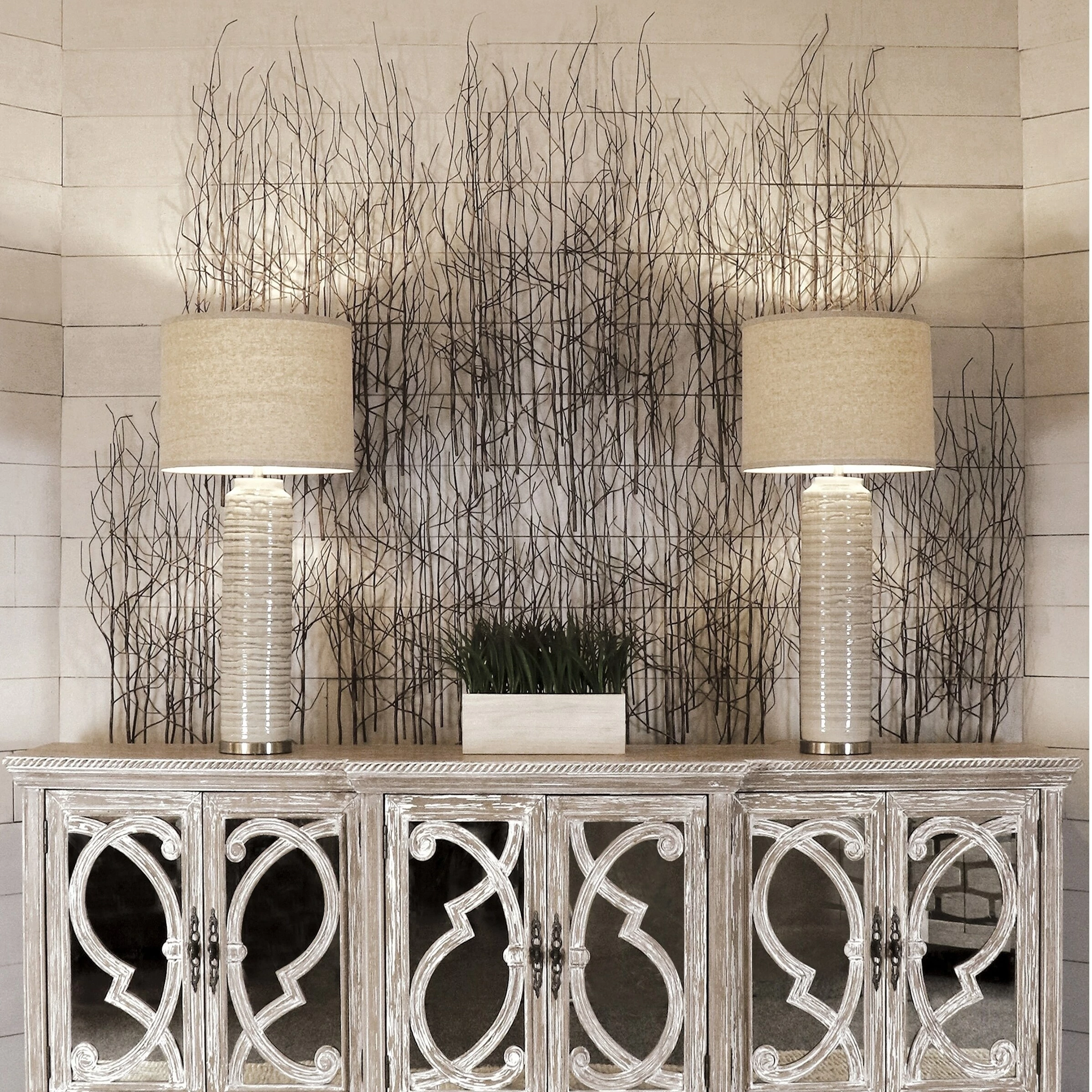 Promo π€© StyleCraft Home Collection StyleCraft Ceramic Off-White Table Lamp - White Hardback Fabric Shade β - Image 2