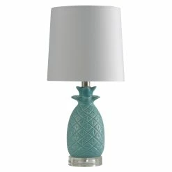 Deals 👍 StyleCraft Home Collection StyleCraft Ceramic Seafoam Table Lamp - White Hardback Fabric Shade 😉