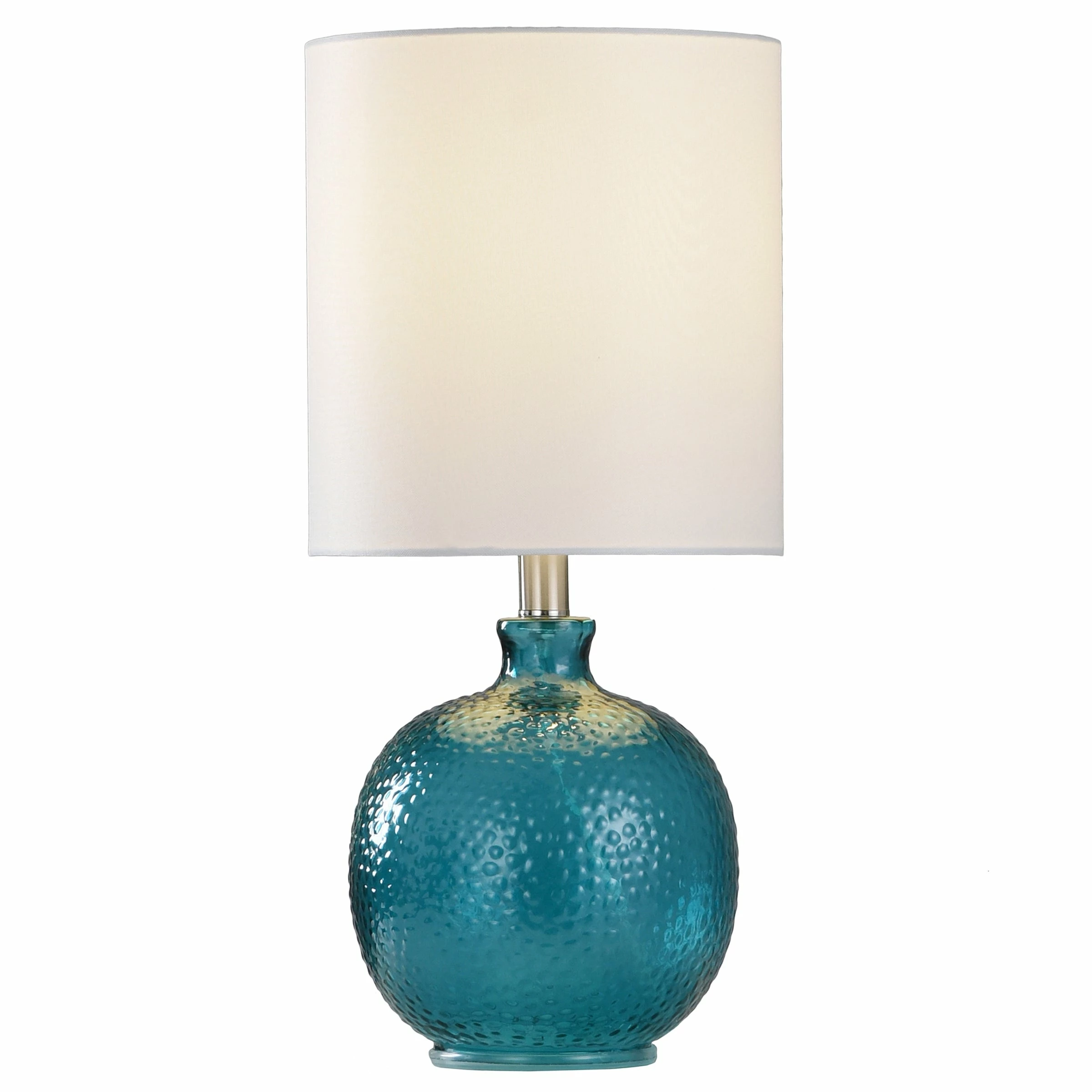 Deals ❤️ StyleCraft Home Collection StyleCraft Cerulean Blue Table Lamp - White Hardback Fabric Shade ⭐ - Image 3