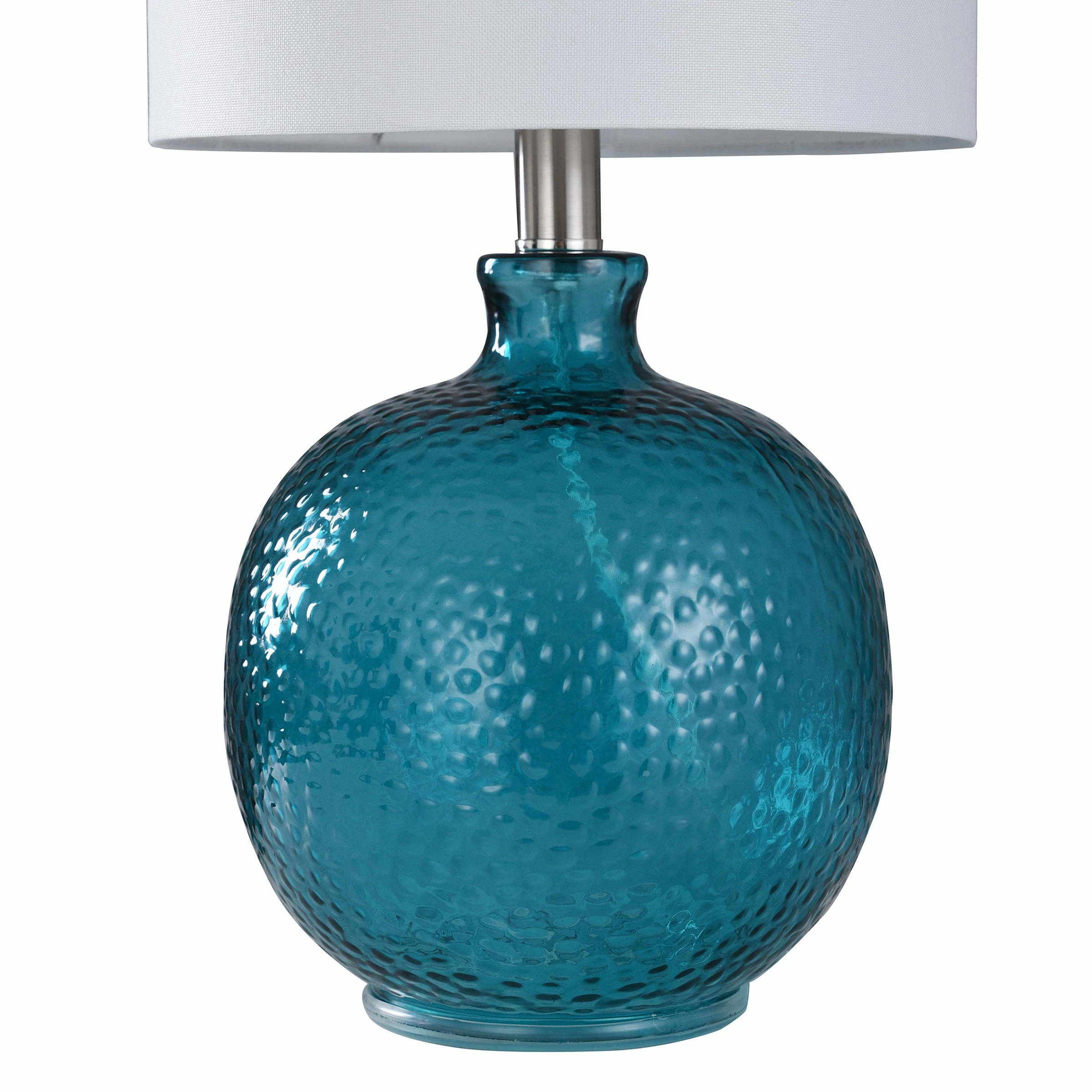 Deals ❤️ StyleCraft Home Collection StyleCraft Cerulean Blue Table Lamp - White Hardback Fabric Shade ⭐ - Image 4