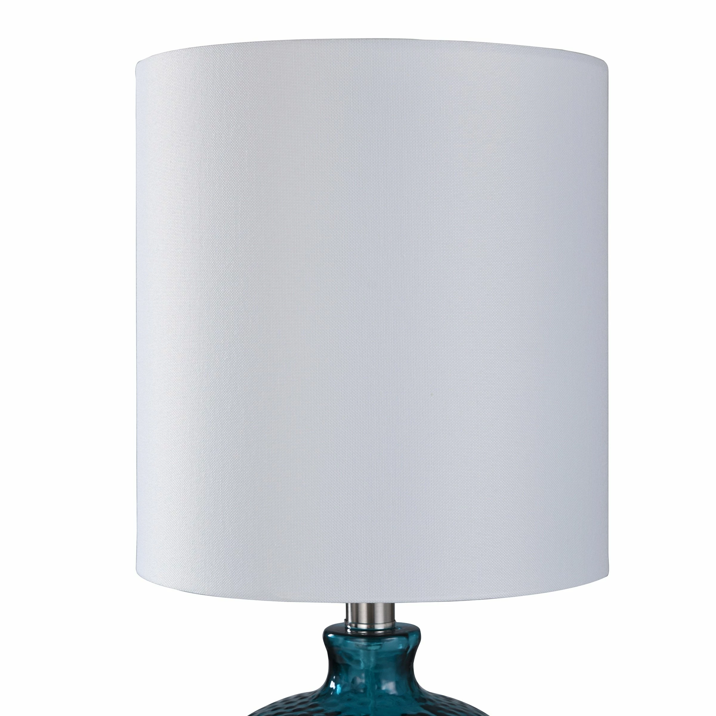 Deals ❤️ StyleCraft Home Collection StyleCraft Cerulean Blue Table Lamp - White Hardback Fabric Shade ⭐ - Image 5