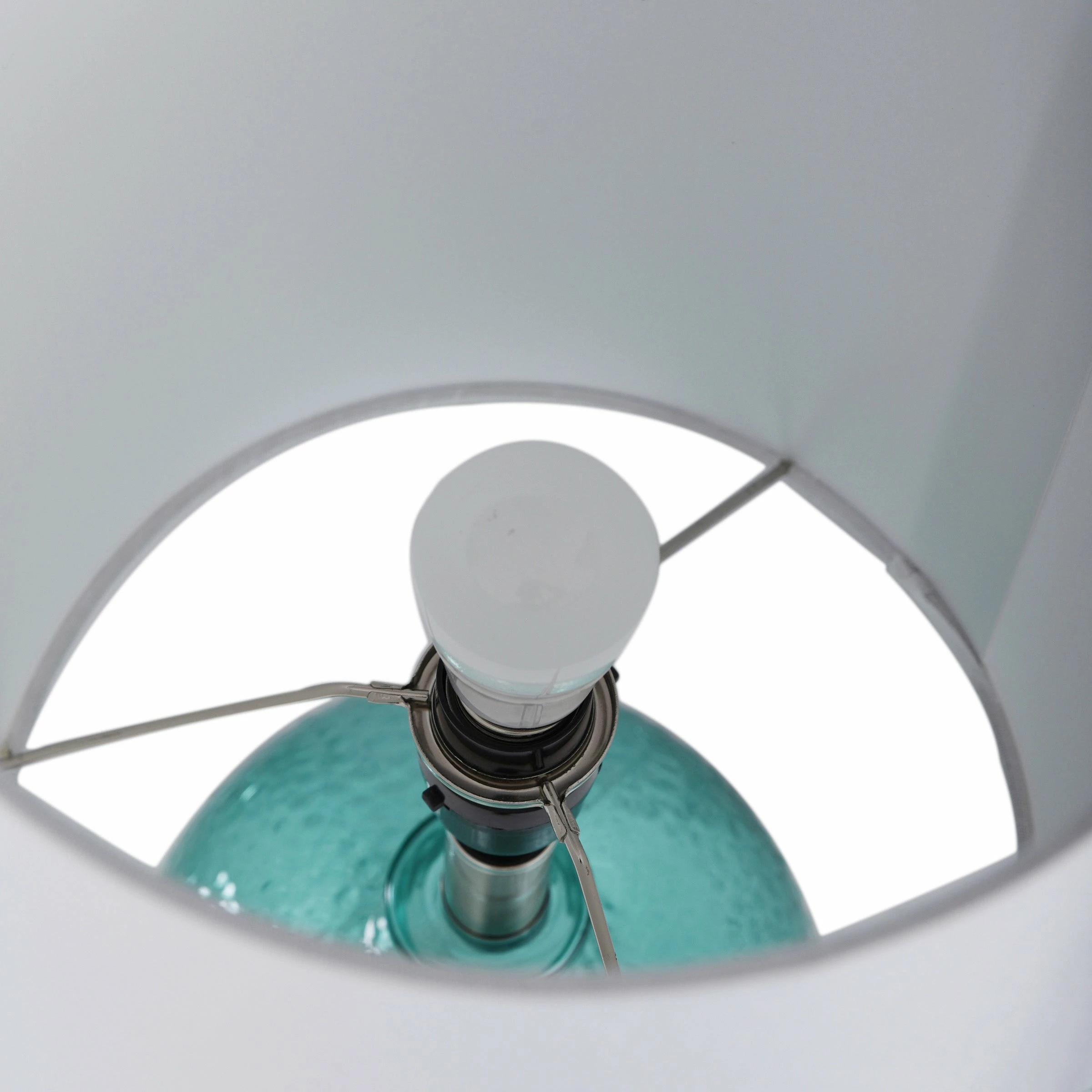 Deals ❤️ StyleCraft Home Collection StyleCraft Cerulean Blue Table Lamp - White Hardback Fabric Shade ⭐ - Image 6