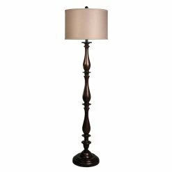 Deals ⌛ StyleCraft Home Collection StyleCraft Charlton Bronze Floor Lamp - Taupe Hardback Silk Shade 🤩