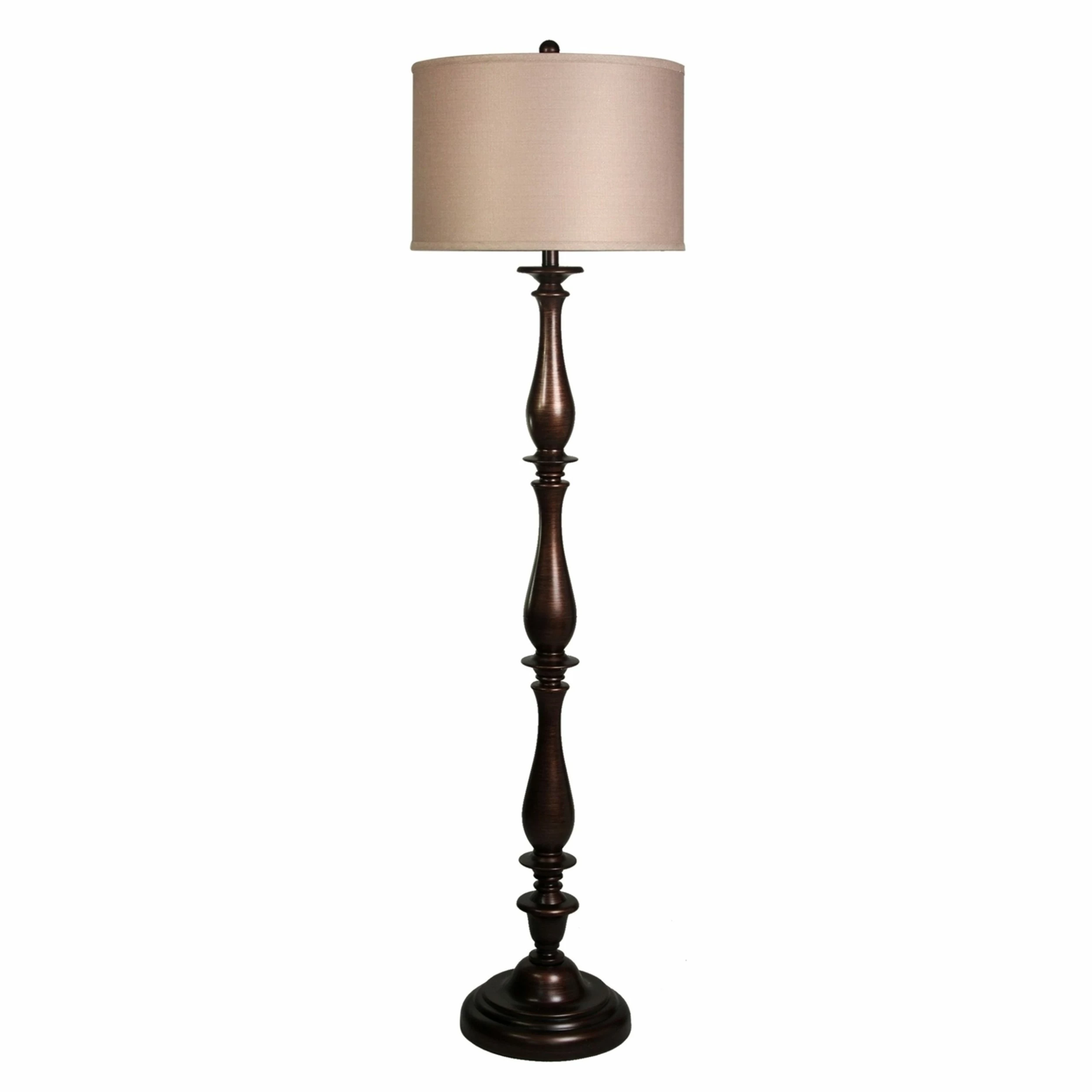 Deals โ StyleCraft Home Collection StyleCraft Charlton Bronze Floor Lamp - Taupe Hardback Silk Shade ๐คฉ