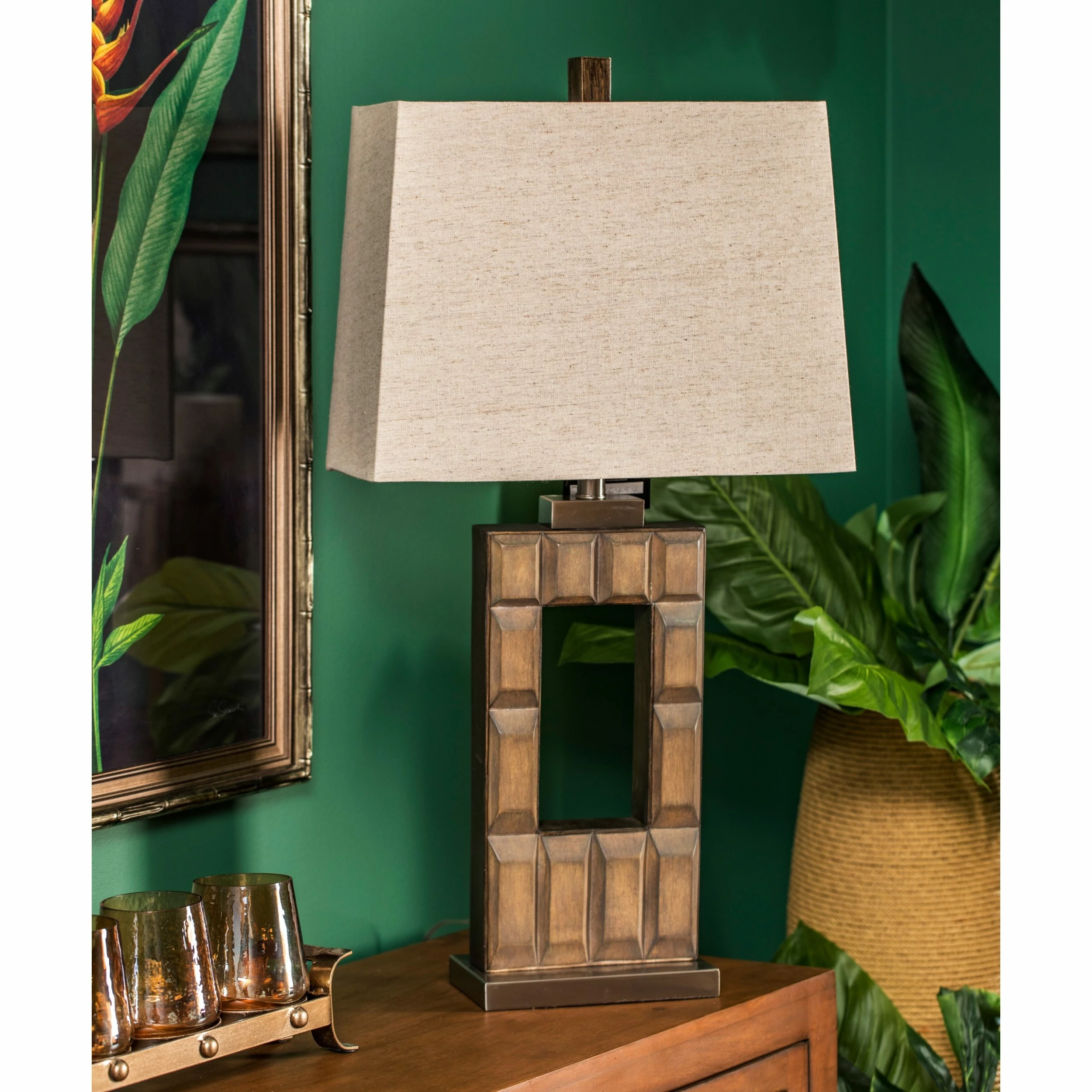 New ๐ StyleCraft Home Collection StyleCraft Chickerell Stacked Dark Brown Stone With Brushed Steel Metal Table Lamp โ๏ธ - Image 2