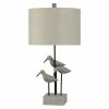 Best Pirce 😍 StyleCraft Home Collection StyleCraft Chittaway Bay Gray Table Lamp - White Hardback Fabric Shade 🤩
