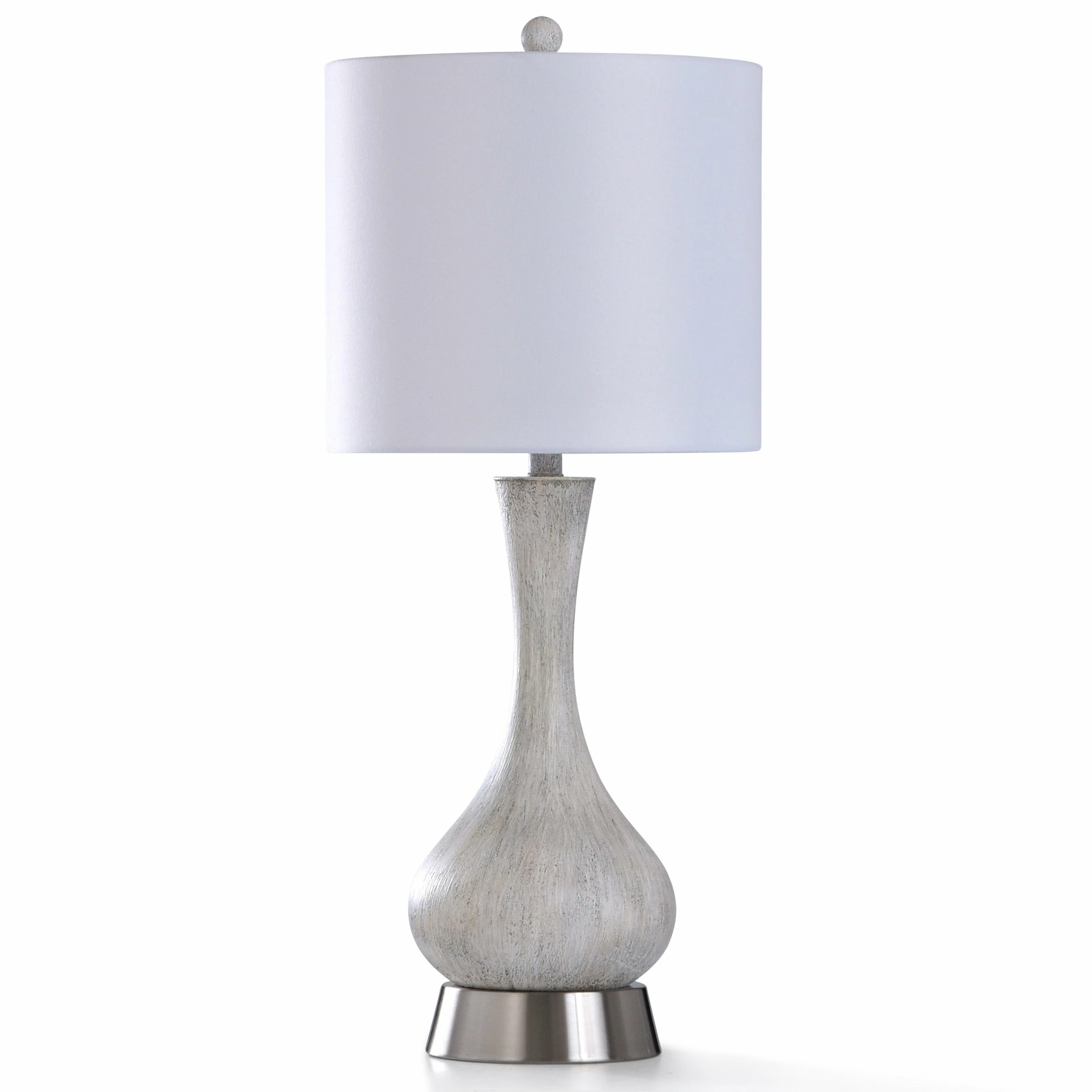 Promo ๐ StyleCraft Home Collection StyleCraft Chrystal Aged Egg Shell Painted Body With Brushed Steel Base Table Lamp ๐