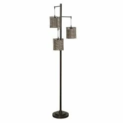 Top 10 💯 StyleCraft Home Collection StyleCraft Contemporary Bronze Floor Lamp - Brown Rattan Hardback Fabric Shade ✔️