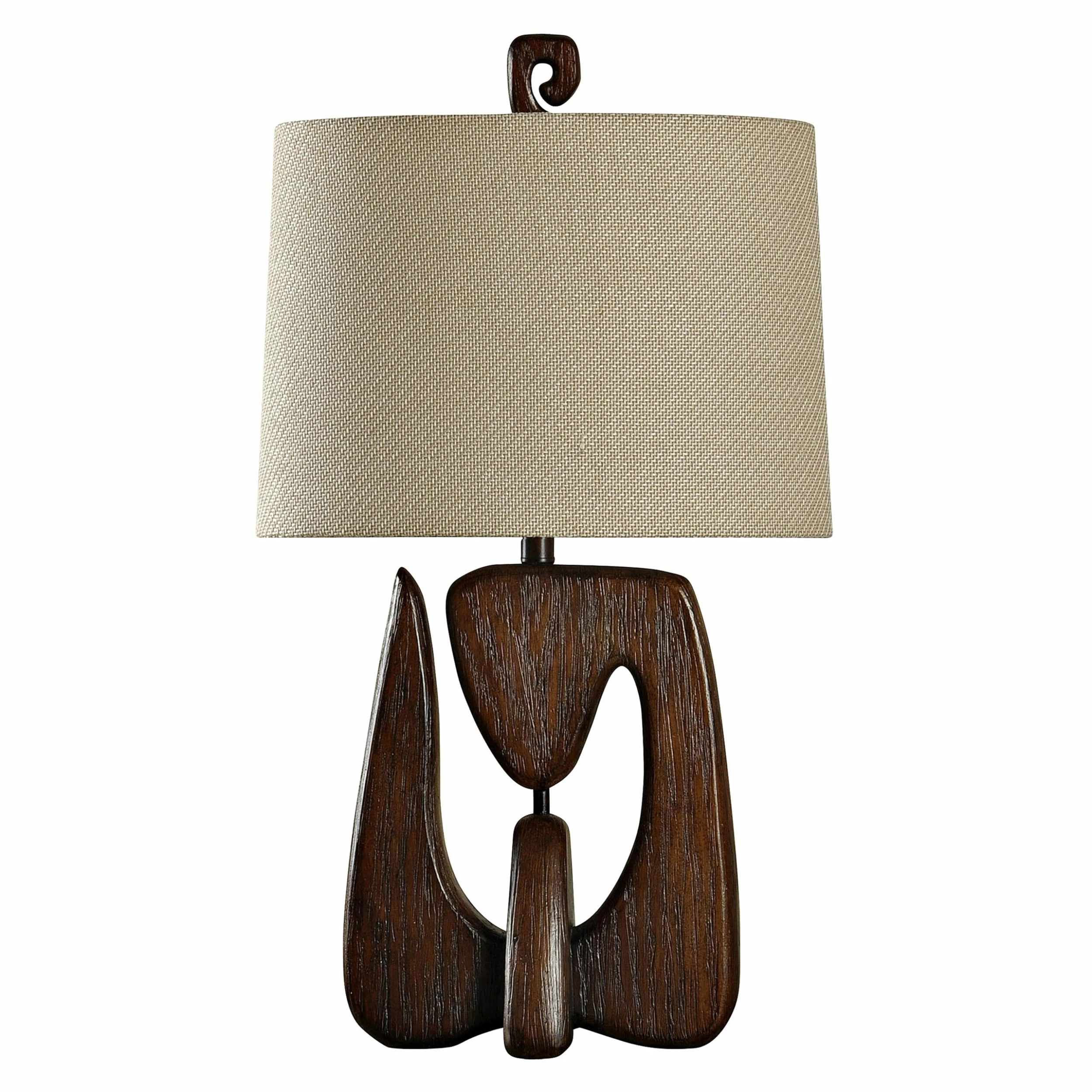 Best Sale ๐ StyleCraft Home Collection StyleCraft Contemporary Chestnut Table Lamp - Beige Hardback Fabric Shade ๐