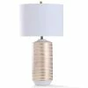Coupon ❤️ StyleCraft Home Collection StyleCraft Contini Threaded Gold And White Spool Ceramic Table Lamp 🔥