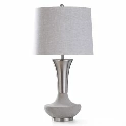 Discount 💯 StyleCraft Home Collection StyleCraft Dante Concrete And Brushed Nickel Metal Table Lamp 🌟