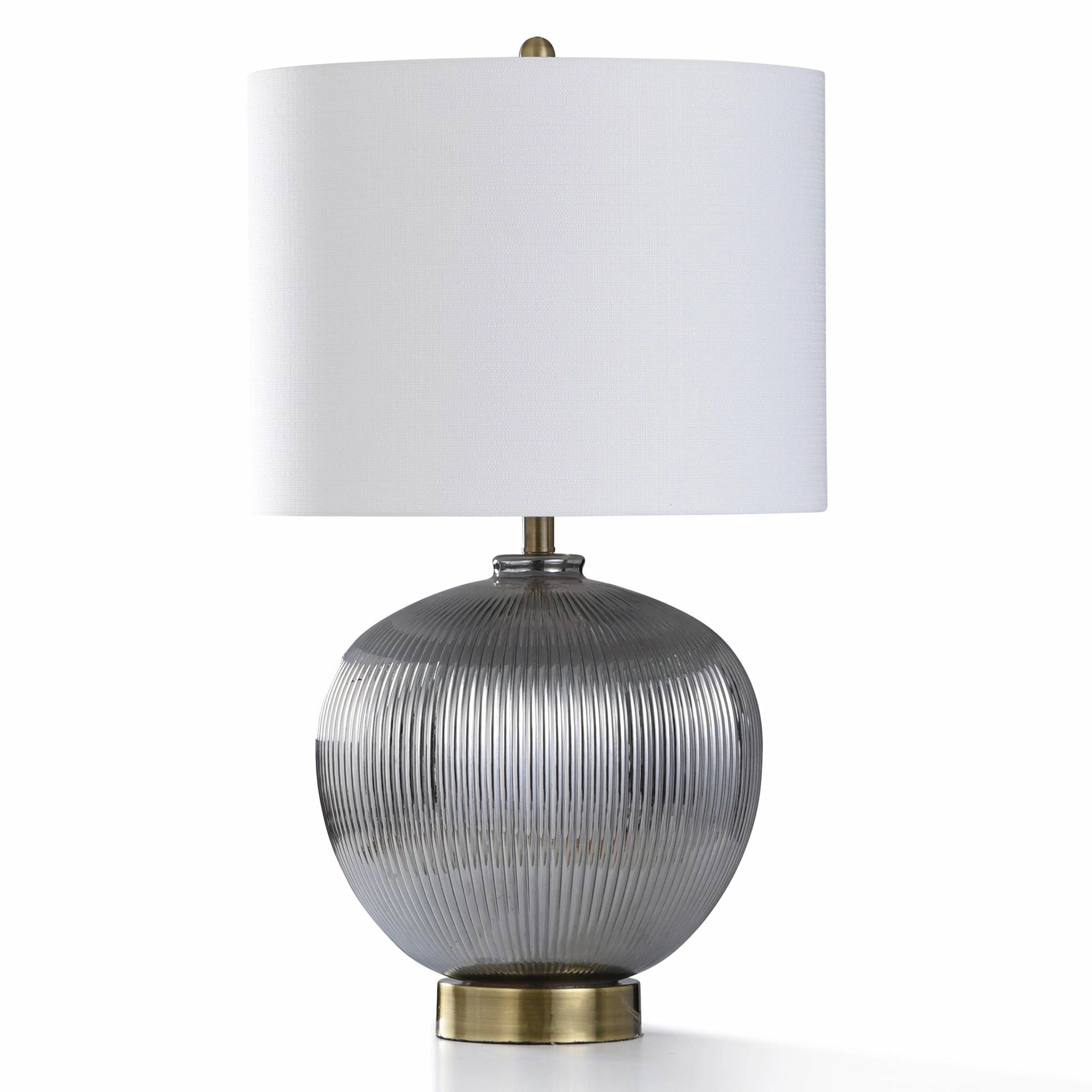 Buy ๐งจ StyleCraft Home Collection StyleCraft Daventry Washboard Silver Plated Glass With Antique Brass Metal Base Table Lamp ๐งจ