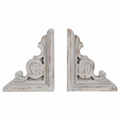 Promo 🛒 StyleCraft Home Collection StyleCraft Distressed Wood Scroll Bookends (Set Of Two) ❤️