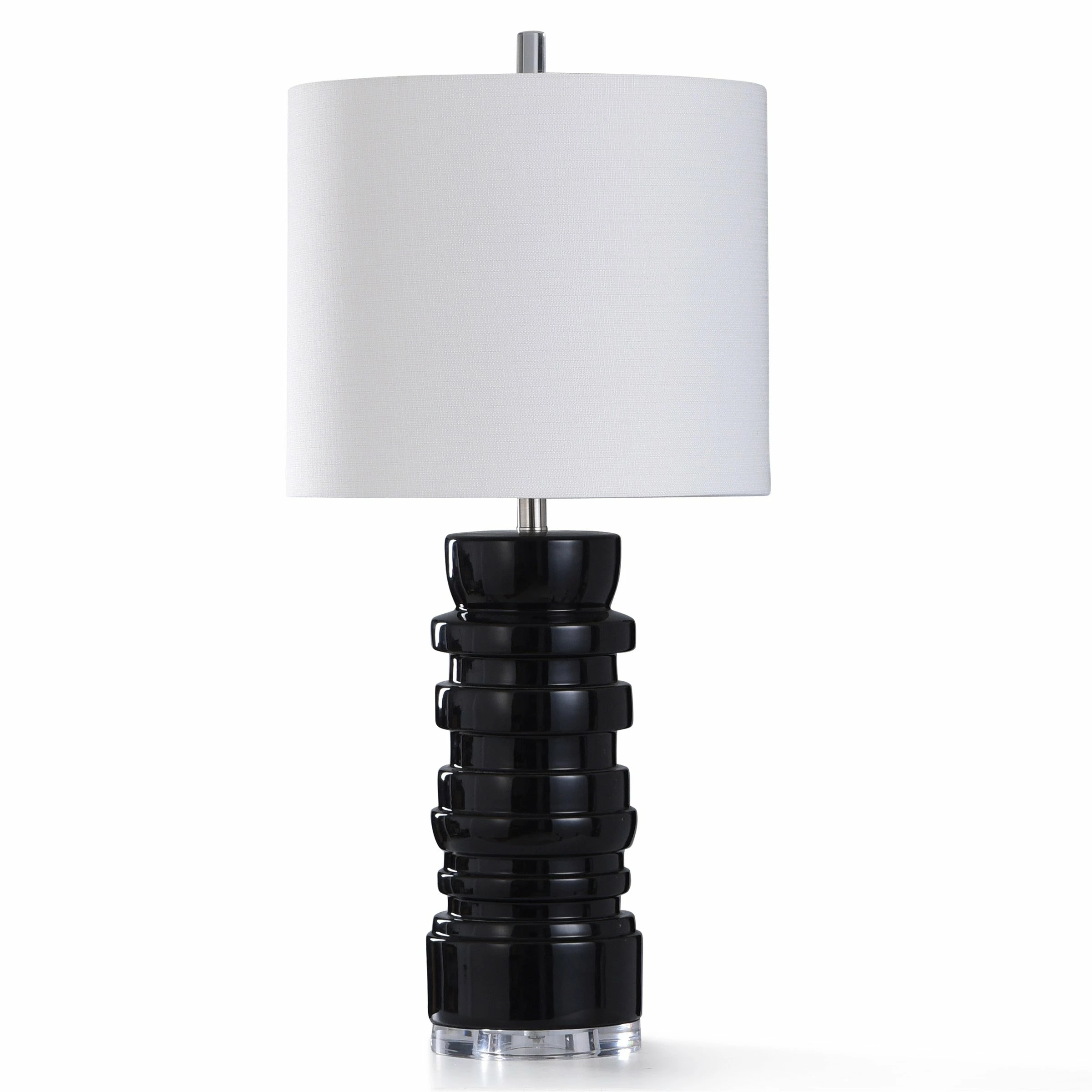 Deals โค๏ธ StyleCraft Home Collection StyleCraft Dominici Black Ceramic With Clear Acrylic Table Lamp ๐ฅ