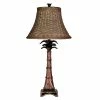 Best Pirce ❤️ StyleCraft Home Collection StyleCraft Dundee Accent Faux Red Crocodile Hide And Black Table Lamp - Brown Woven Rattan Shade 👍