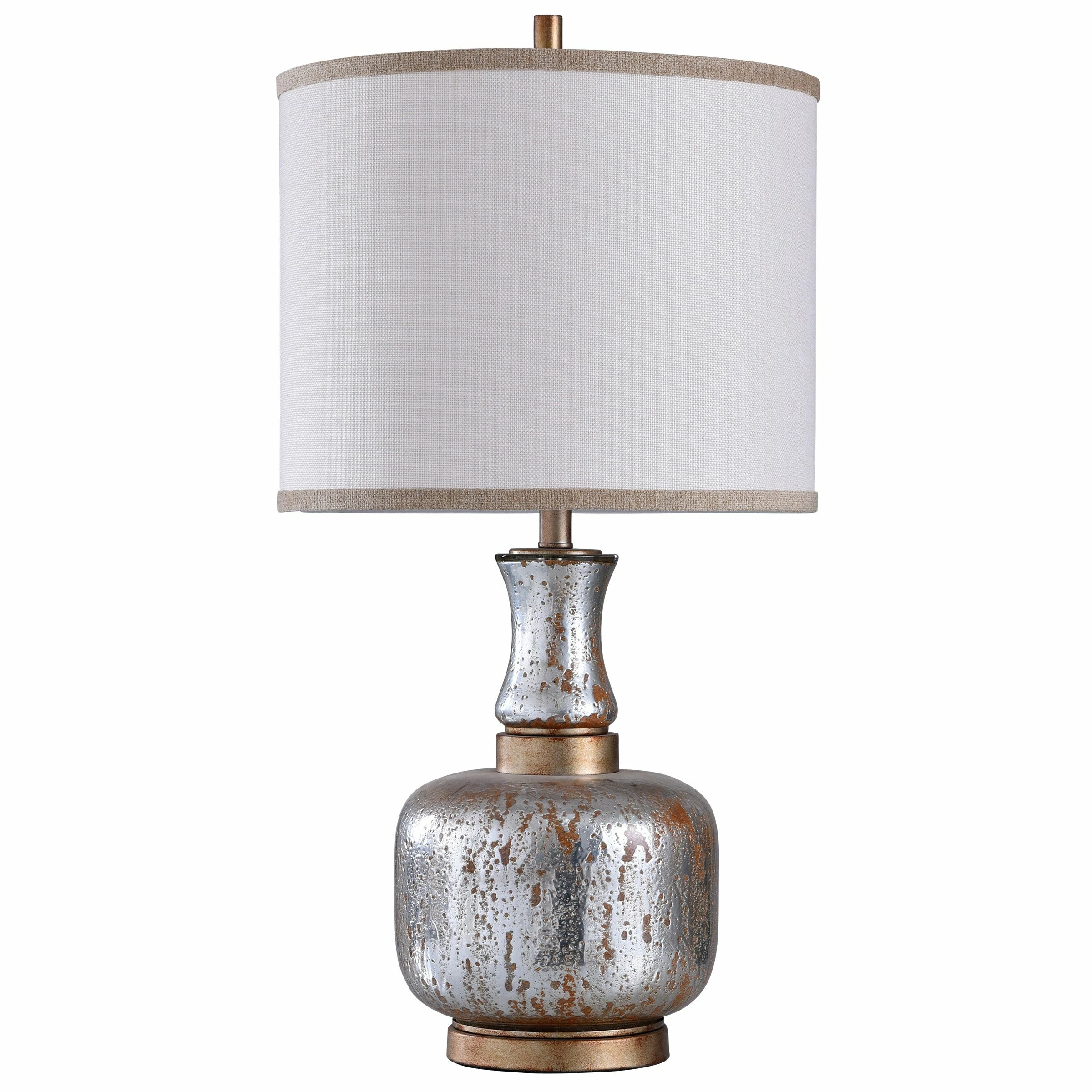 Deals ๐งจ StyleCraft Home Collection StyleCraft Eirian Antique Silver And Copper Table Lamp - White Shade ๐ฅ