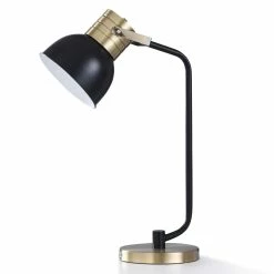 Budget 🤩 StyleCraft Home Collection StyleCraft Elmsdale Matte Black And Brushed Brass Metal Desk Lamp 🔔