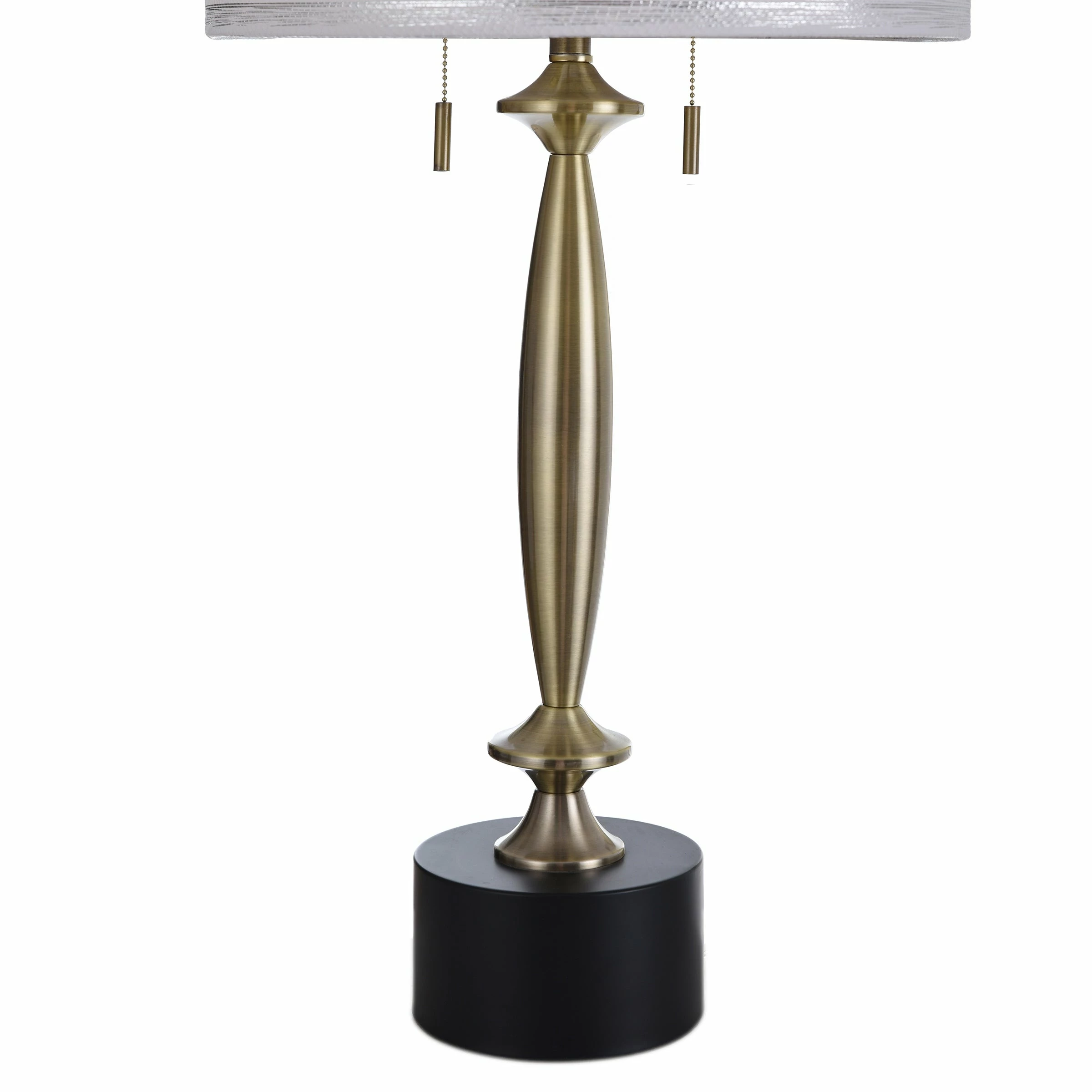 Outlet π StyleCraft Home Collection StyleCraft Elmsdale Slim Brushed Brass Table Lamp With Custom Fabric Shade And Round Black Pedestal Base βοΈ - Image 5