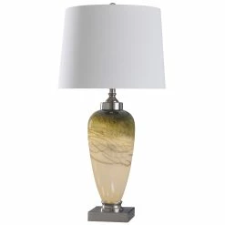 Discount 🔔 StyleCraft Home Collection StyleCraft Elstree Silver And White Glass And Chrome Metal Table Lamp 🧨