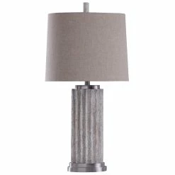 Outlet 🌟 StyleCraft Home Collection StyleCraft Esme Polished Nickel Table Lamp - Beige Shade 🎉