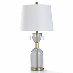 Best Pirce 🌟 StyleCraft Home Collection StyleCraft Figurine Brass Metal And Clear Glass Base Table Lamp 🥰