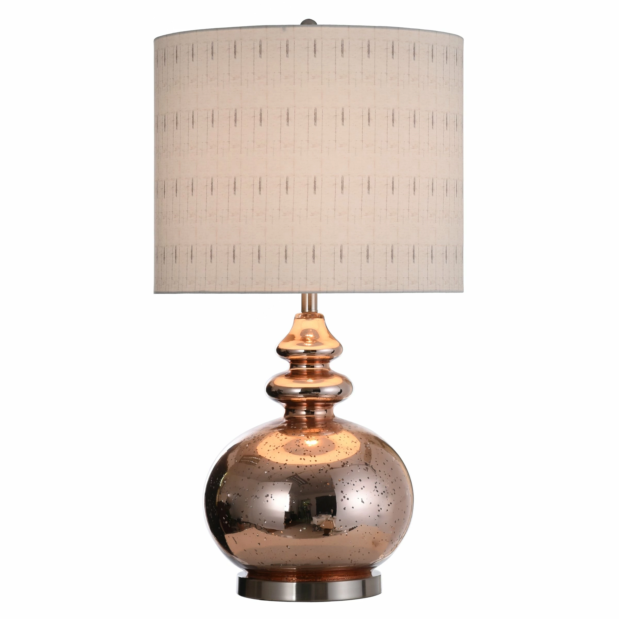 Budget ๐ฏ StyleCraft Home Collection StyleCraft Gemvara Rose Gold Table Lamp - Beige Designer Print Hardback Fabric Shade ๐ - Image 3