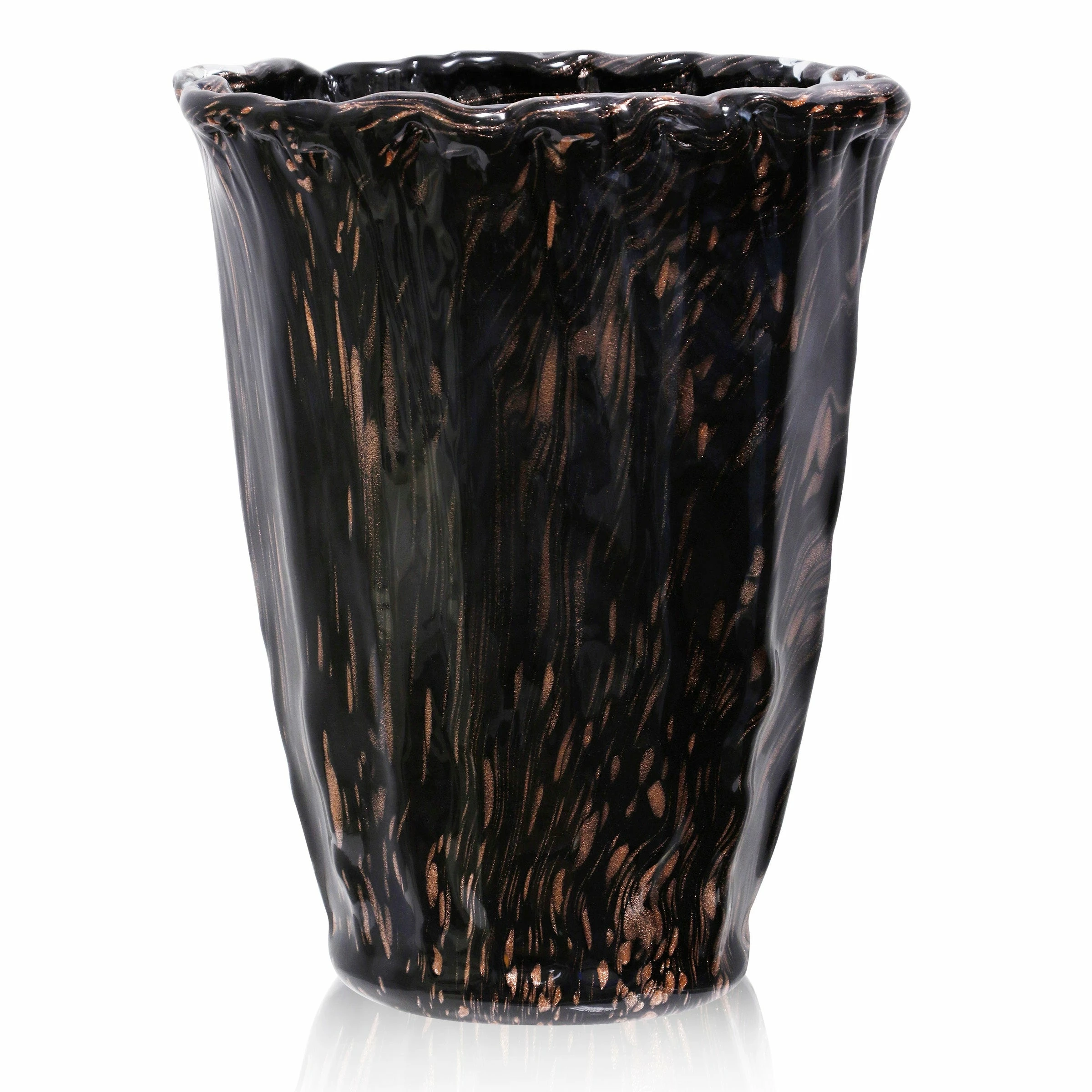 Brand new ๐ StyleCraft Home Collection StyleCraft Ginevra Black And Amber Glass Vase ๐