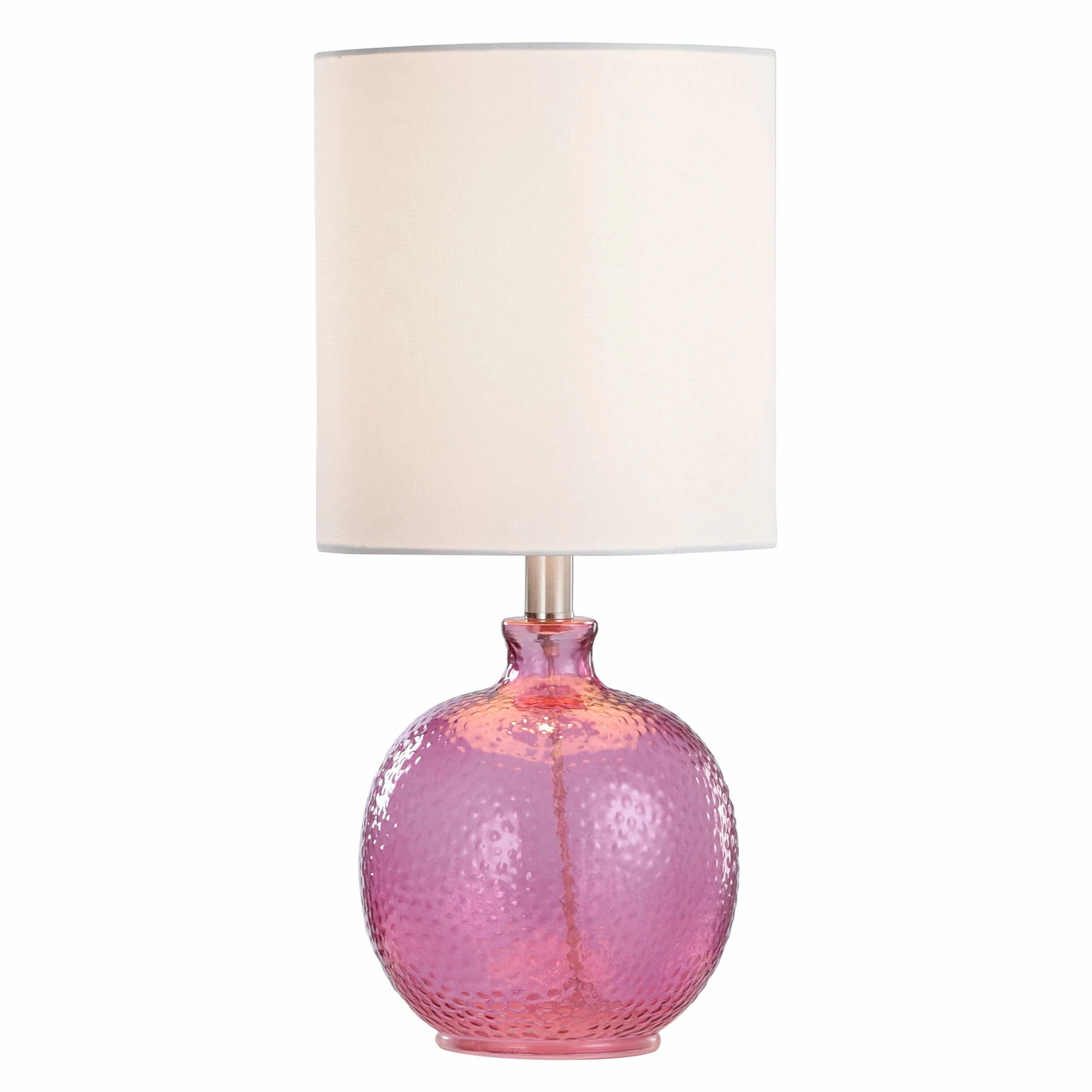 Cheapest 🤩 StyleCraft Home Collection StyleCraft Glass Bright Purple Table Lamp - White Hardback Fabric Shade ⭐ - Image 3