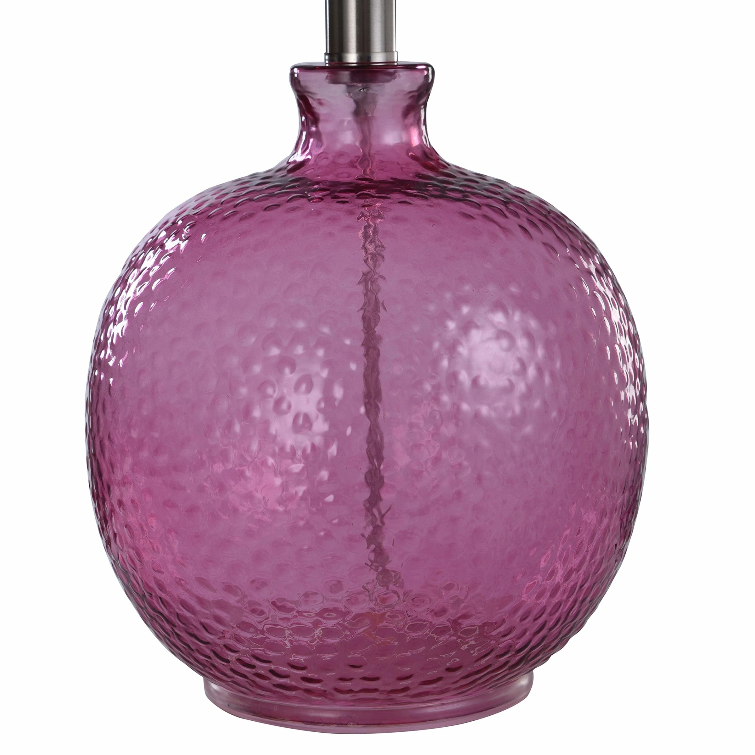 Cheapest 🤩 StyleCraft Home Collection StyleCraft Glass Bright Purple Table Lamp - White Hardback Fabric Shade ⭐ - Image 4