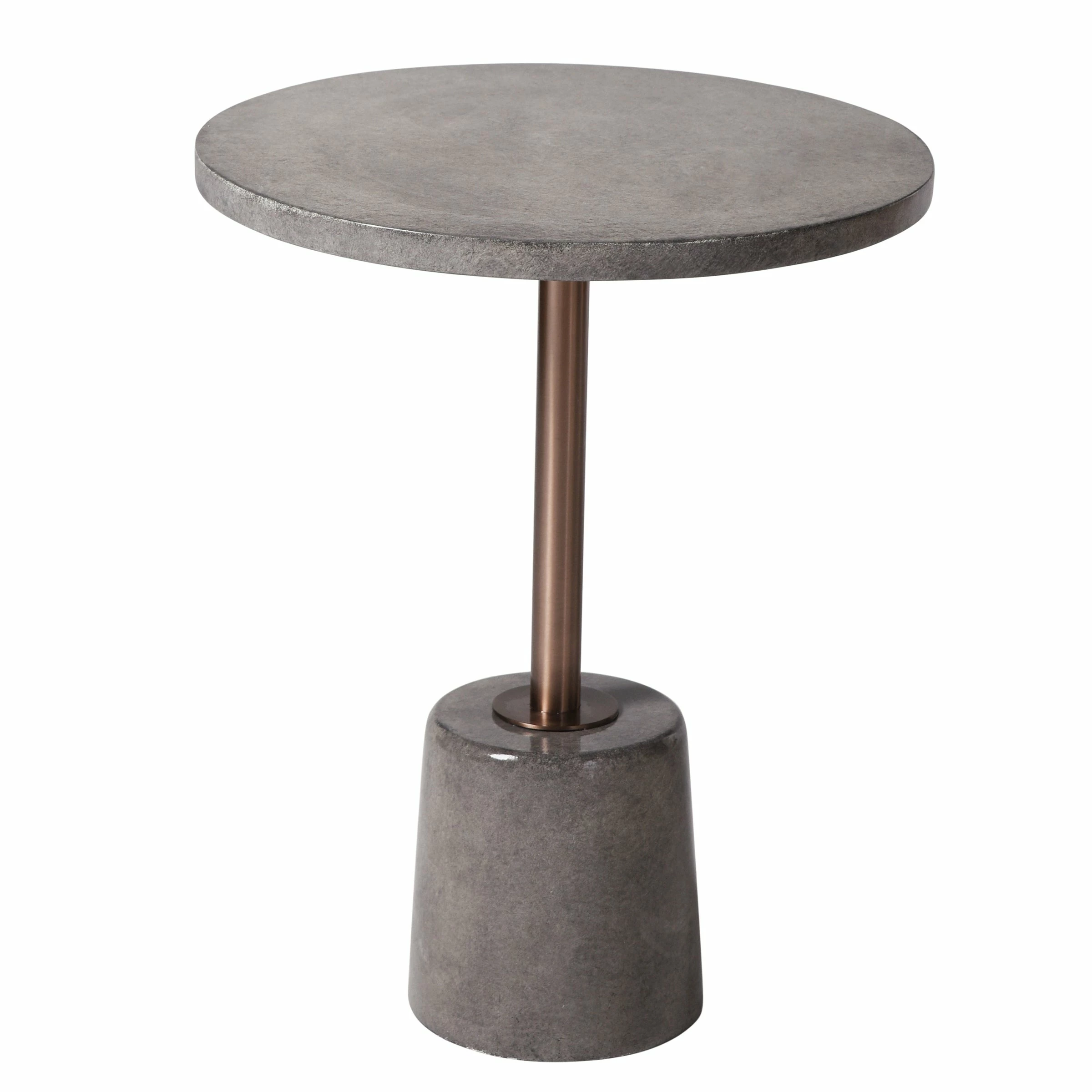 Coupon ๐ฅฐ StyleCraft Home Collection StyleCraft Grey And Bronze Round Accent Side Table With Concrete Pedestal Base ๐งจ - Image 2