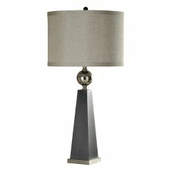 Top 10 🛒 StyleCraft Home Collection StyleCraft Hargis Gray And Chrome Accent Table Lamp - Taupe Hardback Fabric Shade 🧨