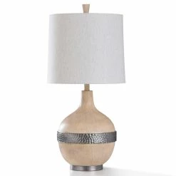 Best Pirce ✔️ StyleCraft Home Collection StyleCraft Haverhill Antique Ivory And 🔨 Hammered Lead Metal Painted Resin Table Lamp ⌛