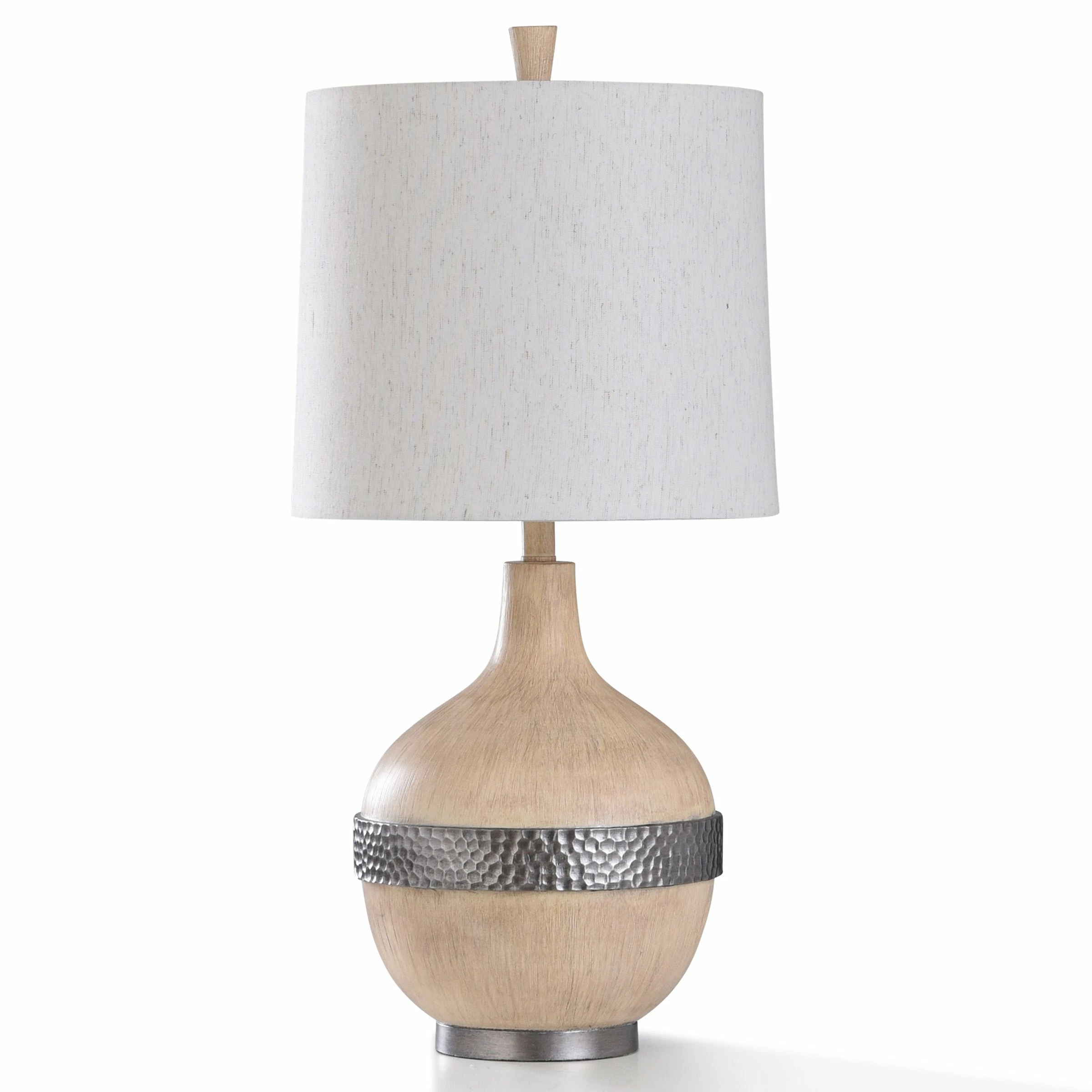 Best Pirce ✔️ StyleCraft Home Collection StyleCraft Haverhill Antique Ivory And 🔨 Hammered Lead Metal Painted Resin Table Lamp ⌛