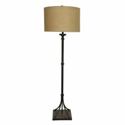 Best reviews of 🥰 StyleCraft Home Collection StyleCraft Industrial Bronze Floor Lamp - Beige Hardback Fabric Shade ⌛